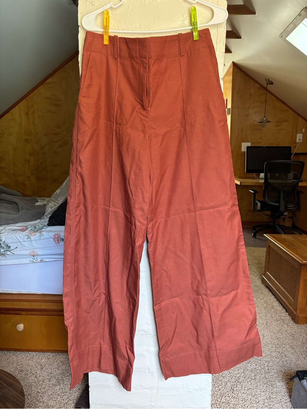 LOFT Women Wide-Leg Pants in Rust